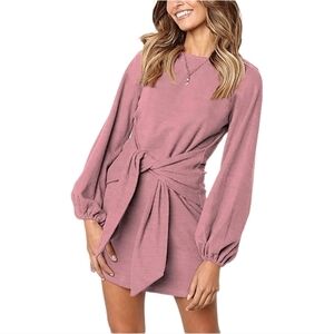 045 - Elegant Long Lantern Sleeve Cocktail Dress | Lionstill | Small